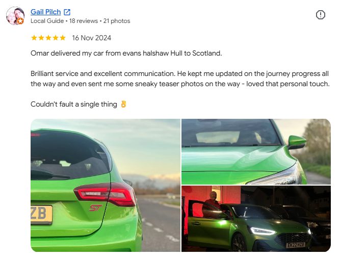 Google review from Gail Pilch