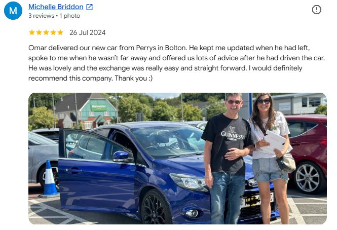 Google review from Michelle Briddon